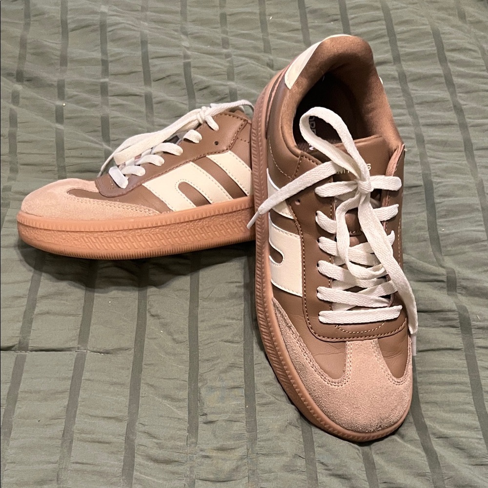 Brown and Cream Sneakers